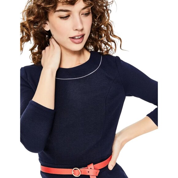 Boden Mia Ottoman Midi Dress Navy Blue Women's Size 8R - Picture 2 of 9